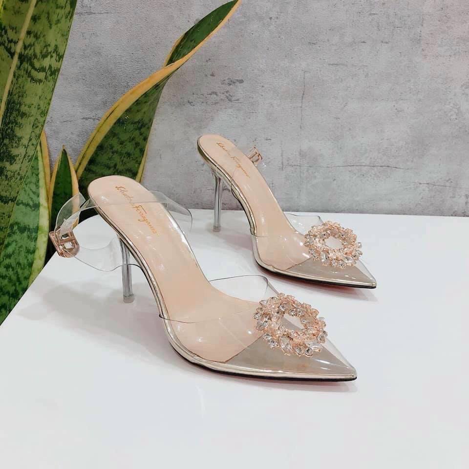 Giày cao gót nữ hoa mặt gót nhỏ 9p sang chảnh hàng cao cấp