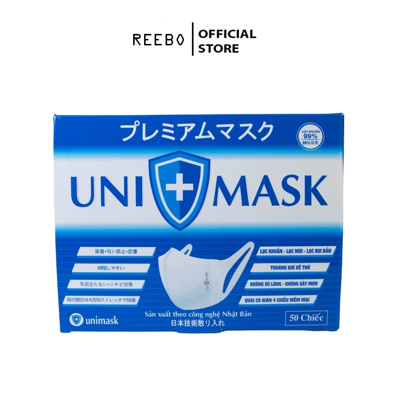 Khẩu Trang 3d Uni Mask Kháng Khuẩn Chống Bụi Mịn Theo Tiêu Chuẩn Nhật