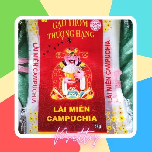 [FREE SHIP] Túi đựng gạo LÀI MIÊN TẾT PP (size 5kg) màu sắc chi tiết đẹp dày chắc chắn