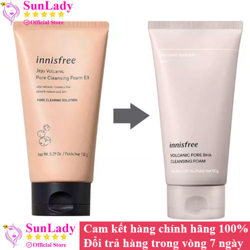 Sữa rửa mặt ngừa mụn cho da dầu tro đá núi lửa Innisfree Jeju Volcanic Pore Cleansing Foam 150ml - Srm innisfree tro núi lửa 150ml chính hãng - Sửa rữa mặt trị mụn Innisfree - Sunlady Shop