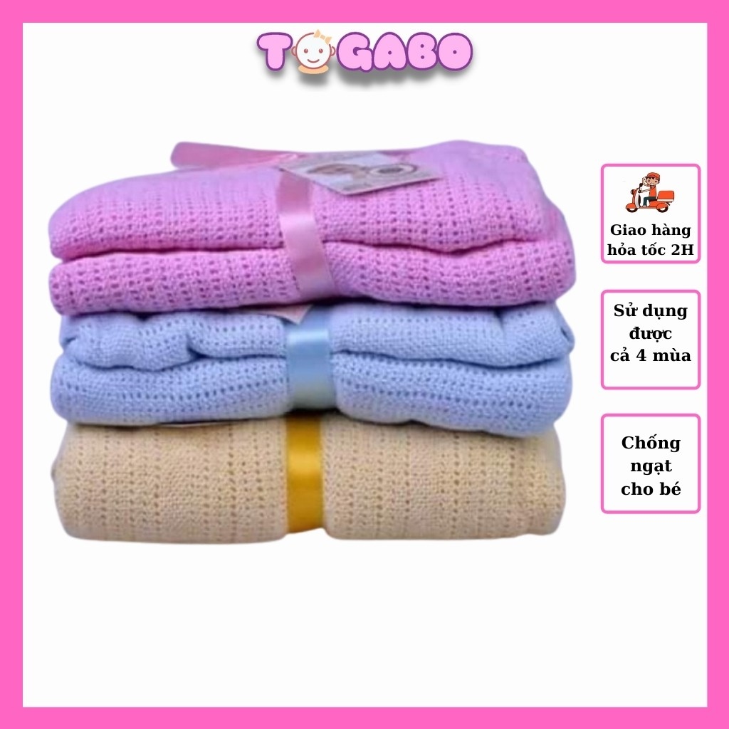 Chăn Lưới Xuất NGA Bốn Mùa Size 1x1.4M 100  Cotton Thông Thoáng Không Mồ Hôi Chống Ngạt Cho Bé Yêu TOGABO
