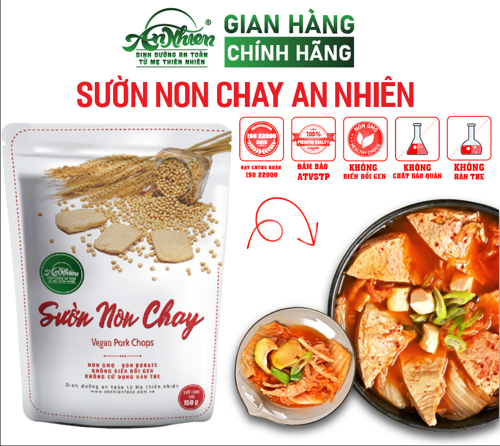 Sườn Non Chay An Nhiên 150g, BÁN CHẠY NHẤT, Thịt Chay, Thực Phẩm Chay Dinh Dưỡng, Healthy
