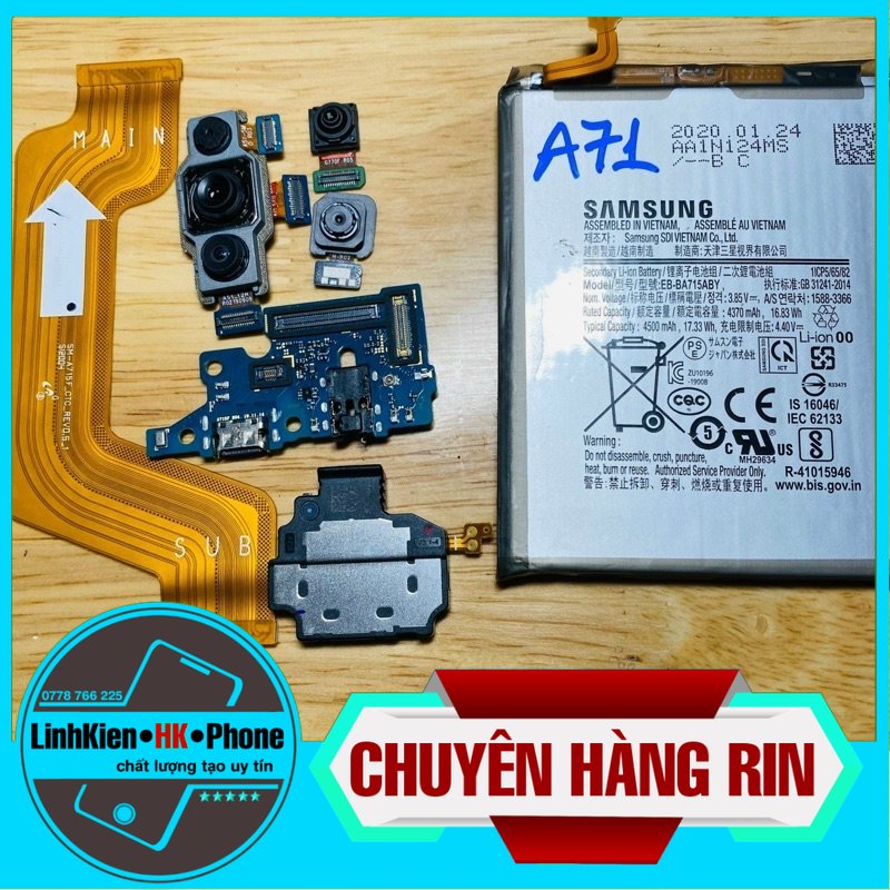 Camera trước,Camera sau,Main sạc,cáp nối main,loa ngoài,pin rin bóc máy