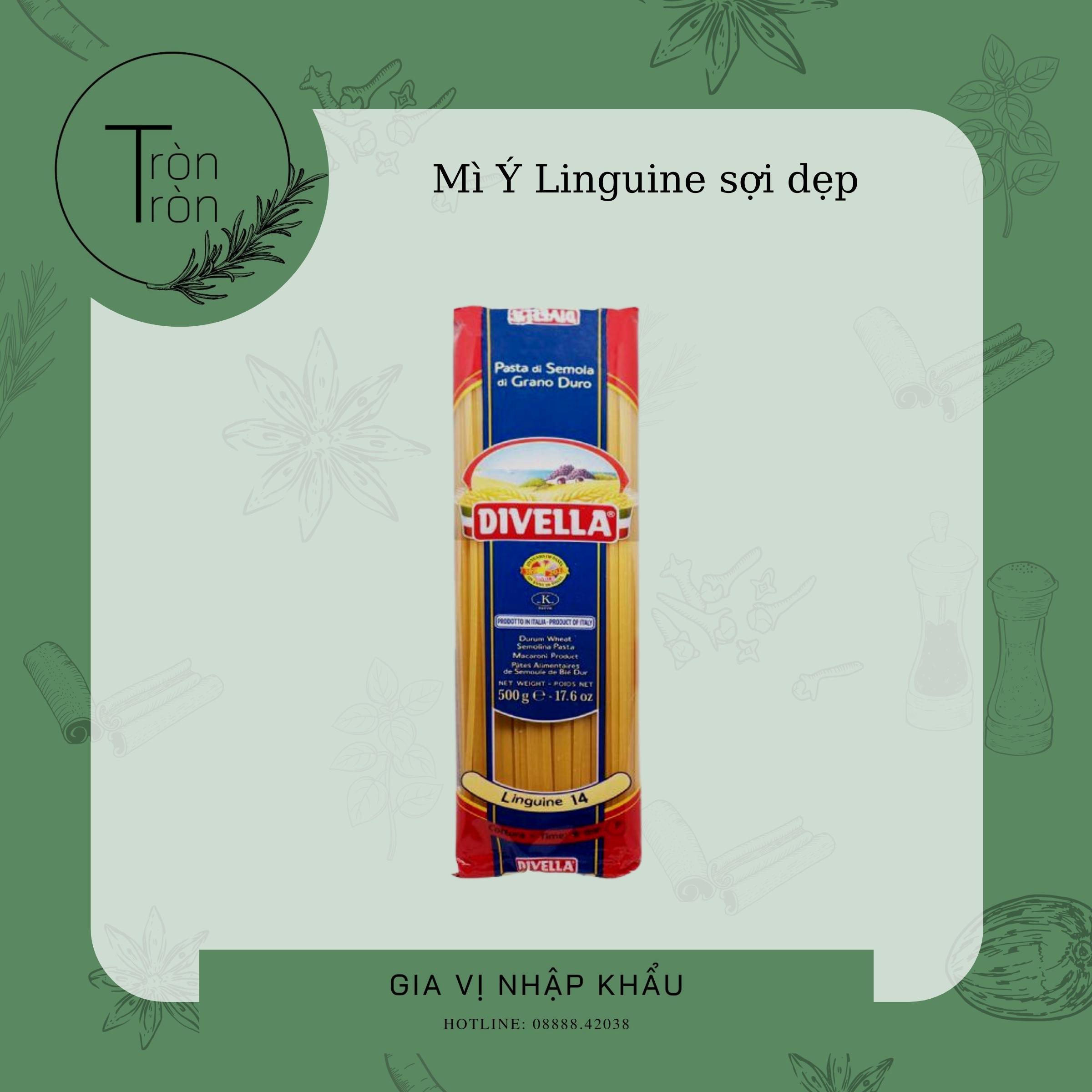 DIVELLA Linguini Mì Ý sợi dẹp (số 14) - 500g