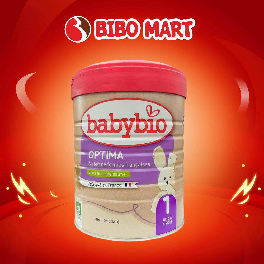 Sữa Bò Hữu Cơ Babybio Số 1 Optima Lon 800g Cho Bé 0-6 Tháng Hỗ Trợ Bé Tiêu Hóa - Bibo Mart