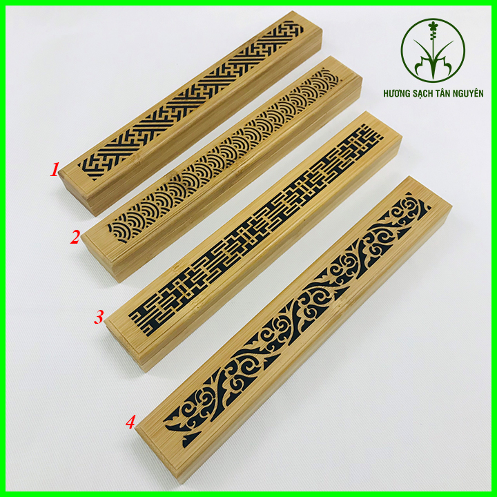 Đế cắm nhang hoa văn bằng tre