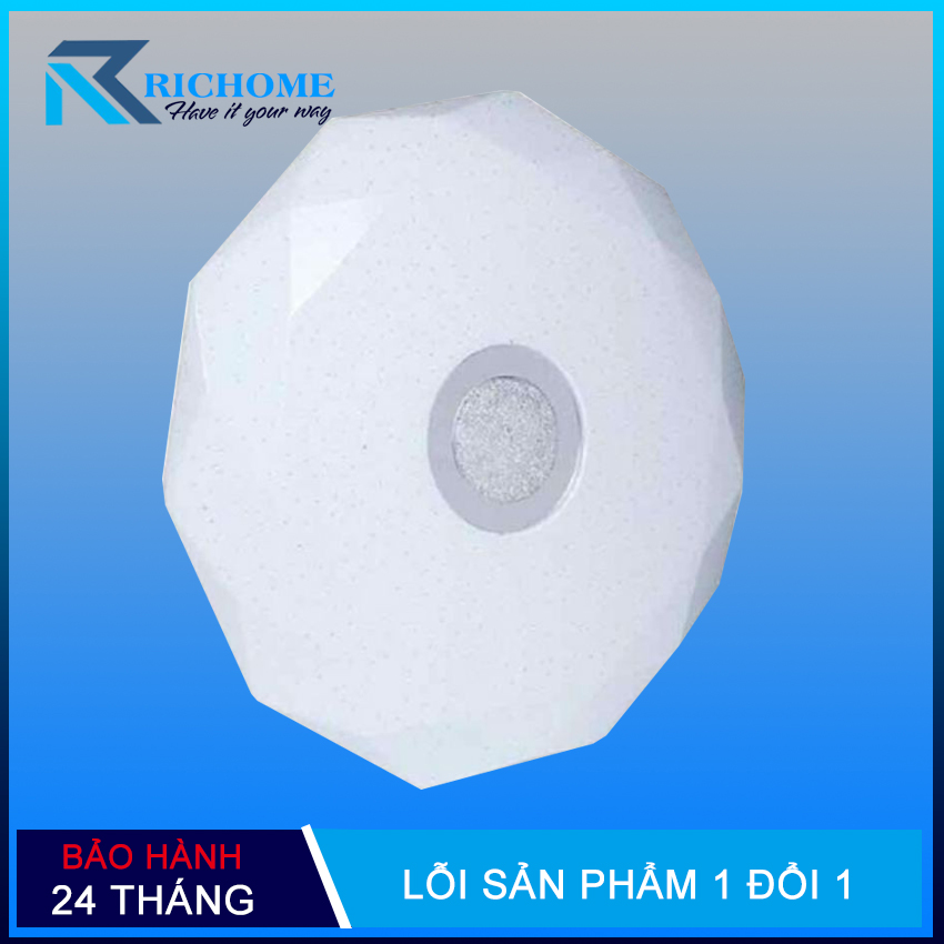 Đèn led ốp nổi Galaxy Plus 30w, đèn có chế độ ánh sáng 3 màu: trắng, vàng và trung tính thay đổi sau mỗi lần bật tắt đèn, vừa đảm bảo tiêu chuẩn về chất lượng ánh sáng, vừa có tính thẩm mỹ cao của đèn trang trí.
