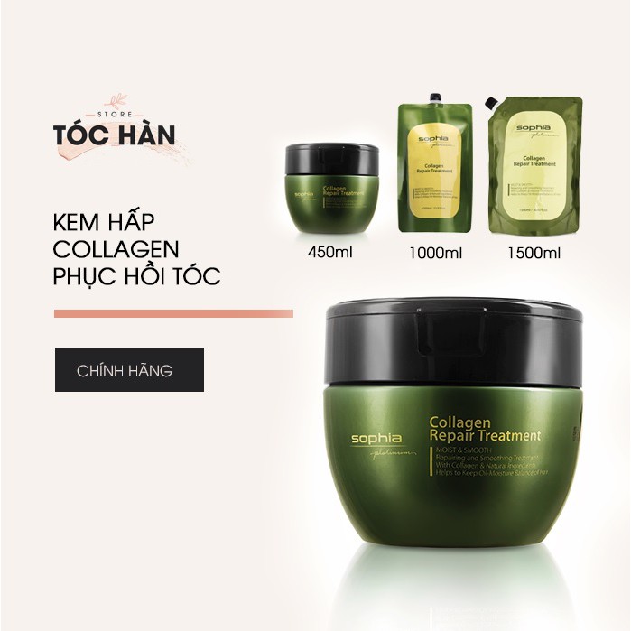 Kem hấp collagen phục hồi tóc hư tổn sophia paltinum hàn quốc