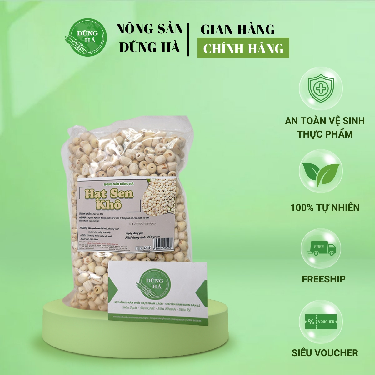 Hạt Sen Khô Huế thơm ngon - Loại 1 Chất Lượng Cao, không sượng mốc