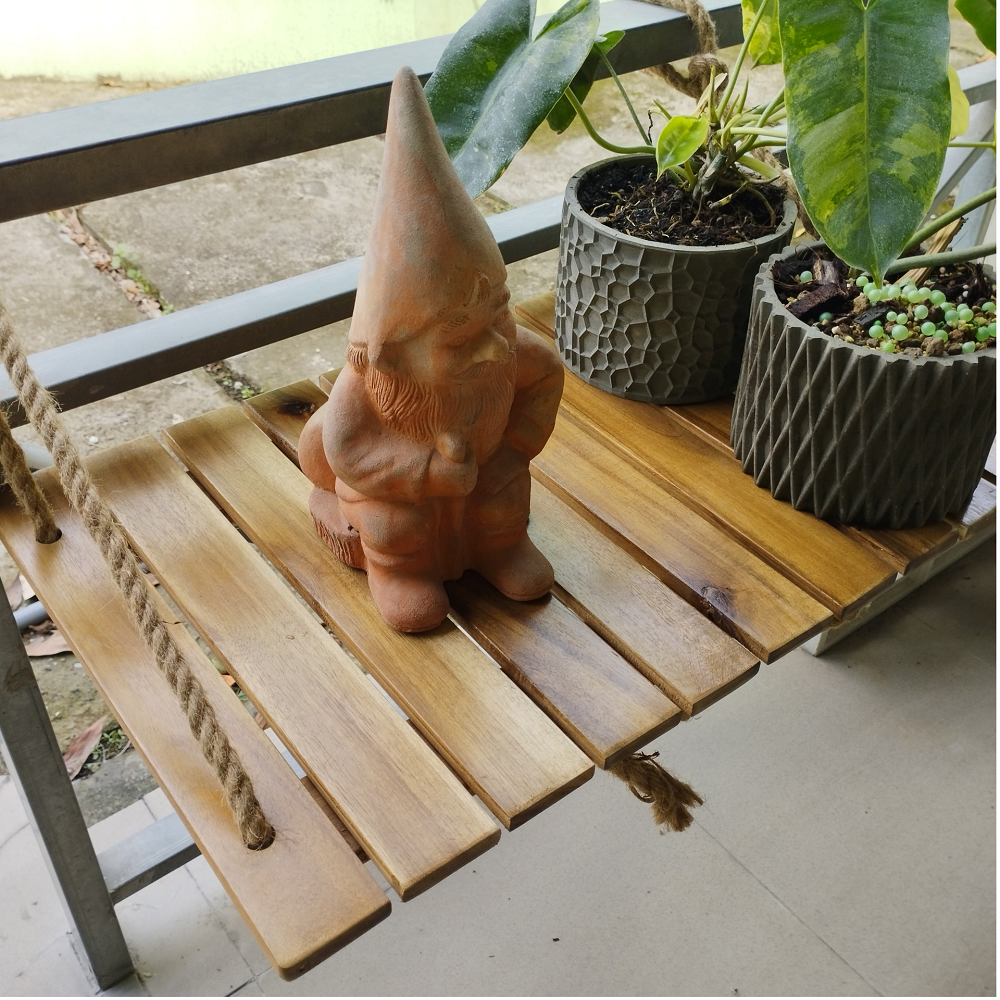 Bàn treo ban công, gấp gọn, giá rẻ, bàn treo tường, kệ treo tường, kệ treo chậu cay, gỗ chịu nước tốt, tải trọng lớn, tặng dây thừng.