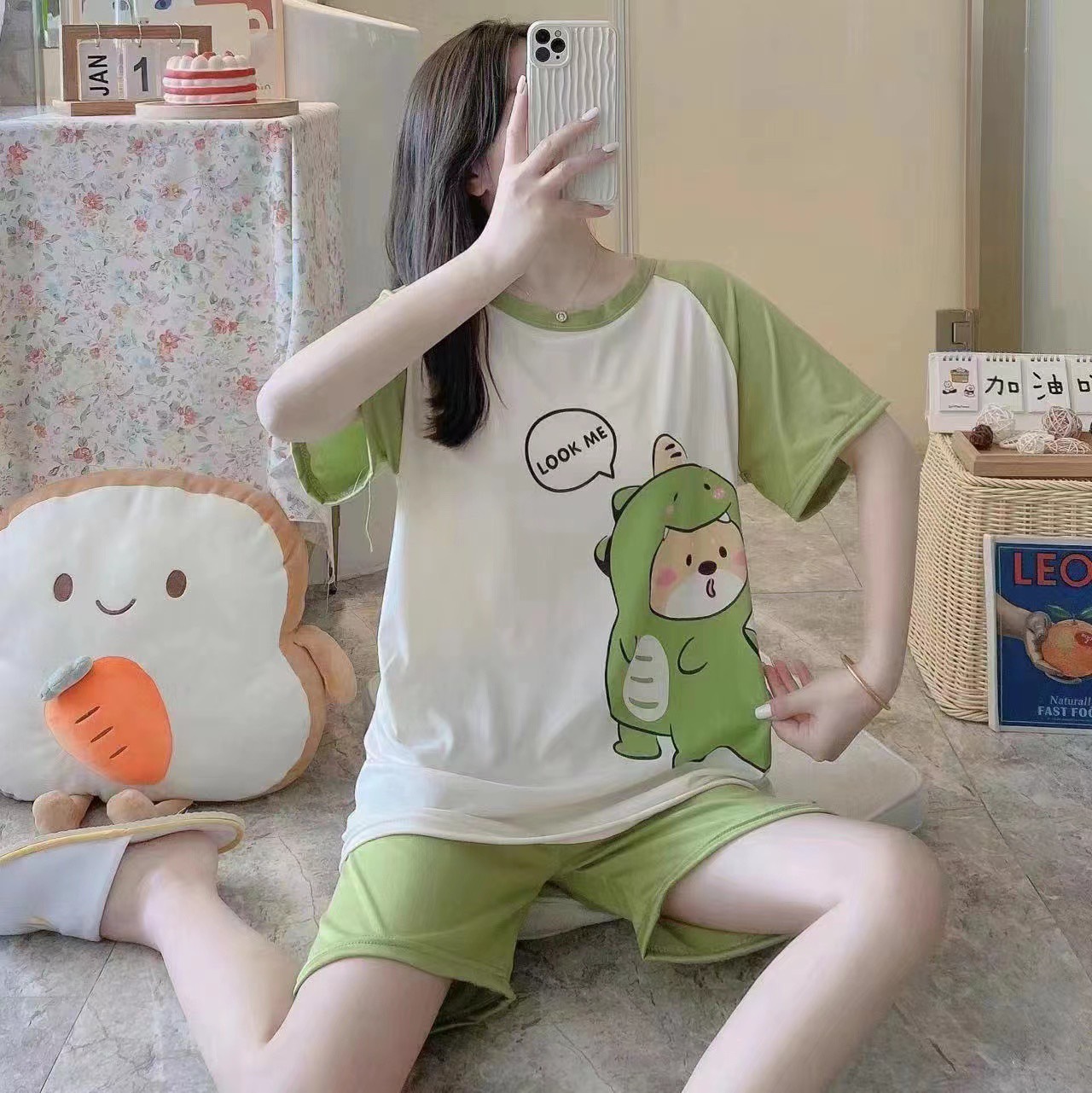 Đồ bộ nữ cotton dễ thương bộ mặc nhà đồ ngủ nữ
