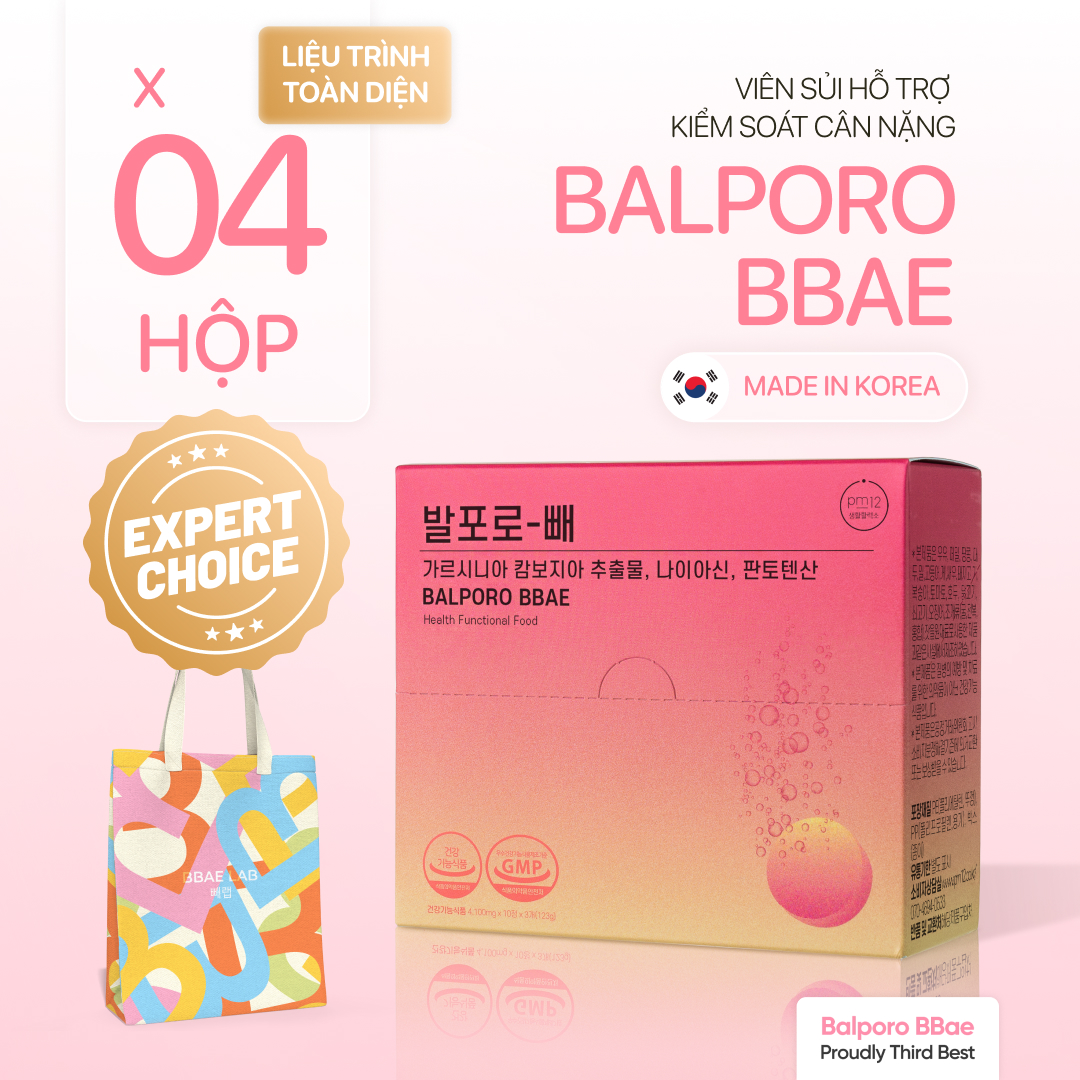 Combo 4 hộp viên sủi Balporo BBae, nhập khẩu Hàn Quốc, hỗ trợ kiểm soát cân nặng, cải thiện vóc dáng