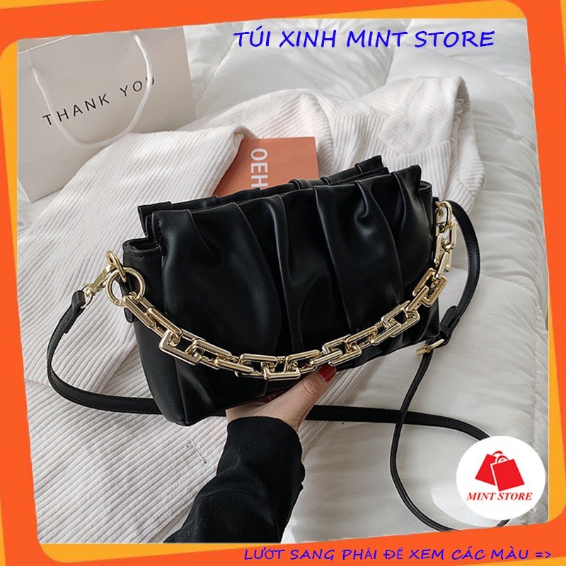 Túi xách nữ đeo chéo da xếp ly hot trend MT 360
