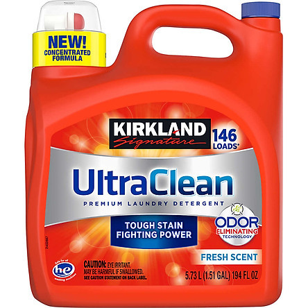 Nước giặt tẩy trắng quần áo kirkland ultra clean 5.73 lít của mỹ