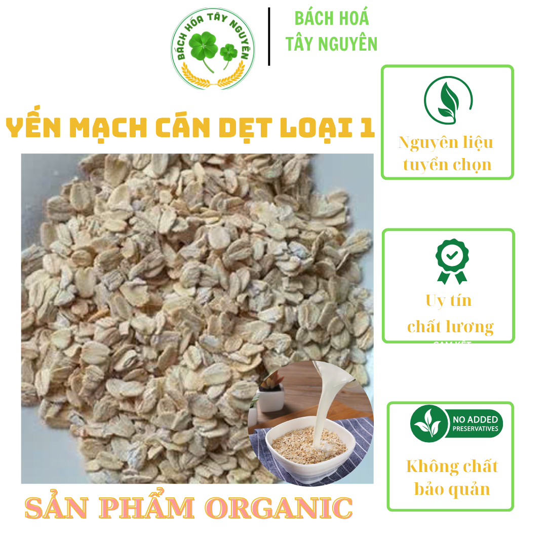 Yến Mạch Chile Cán Dẹt Hữu Cơ Nguyên Chất Hỗ Trợ Ăn Kiêng, Tăng Đề Kháng Túi 500gr