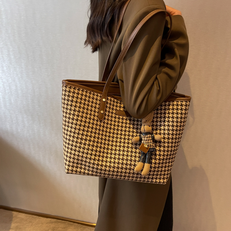 Túi xách công sở nữ kèm gấu đẹp ❤️freeship❤️ túi công sở kẻ sp 448