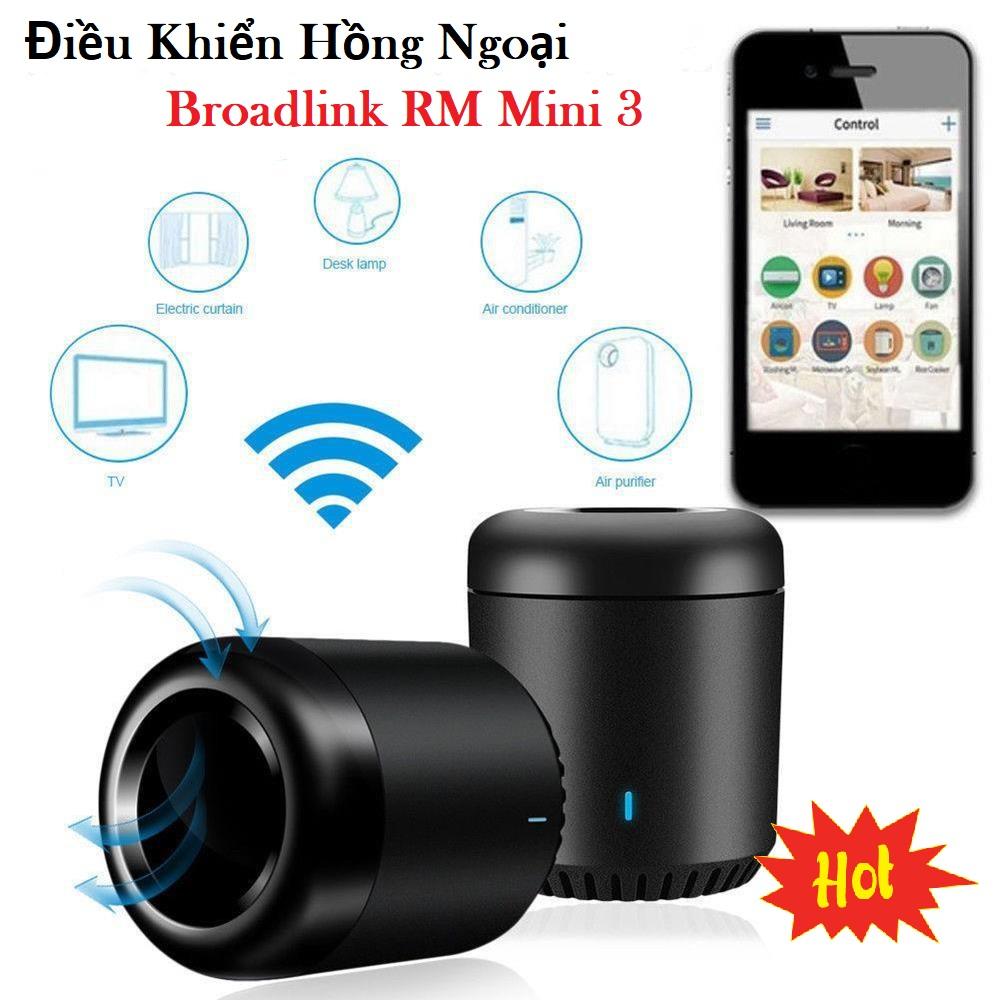 Cảm Biến Hồng Ngoại, Công Tắc Điều Khiển Từ Xa, Thiết Bị Điều Khiển Hồng Ngoại Broadlink RM Mini 3 Điều Khiển Hồng Ngoại, Kết Nối WIFI, Ứng Dụng Với Nhiều Thiết Bị Điện Tivi, Tủ Lạnh, Máy Lạnh - Hàng Tốt, Giá Rẻ, BH 12 Tháng.