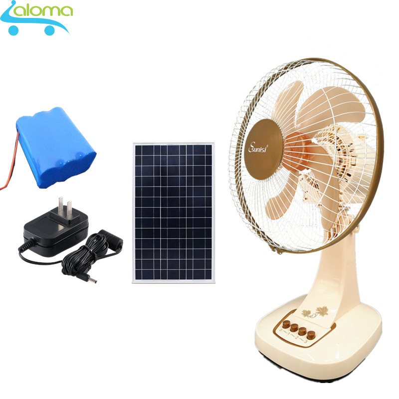 Quạt tích điện Sunisi FT-30 kèm tấm năng lượng mặt trời pin 3000mAh sử dụng 4-6h ban đêm hoặc cả ngày trời nắng cao cấp