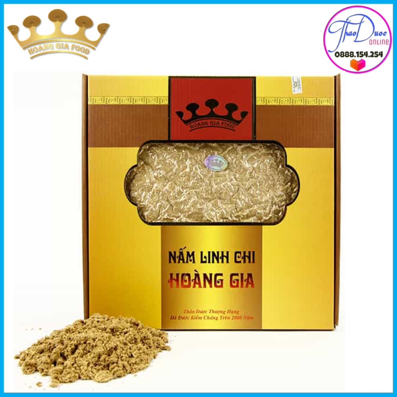 Nấm linh chi đỏ hoàng gia giống nhật bản thượng hạng xay bột - hộp 500g