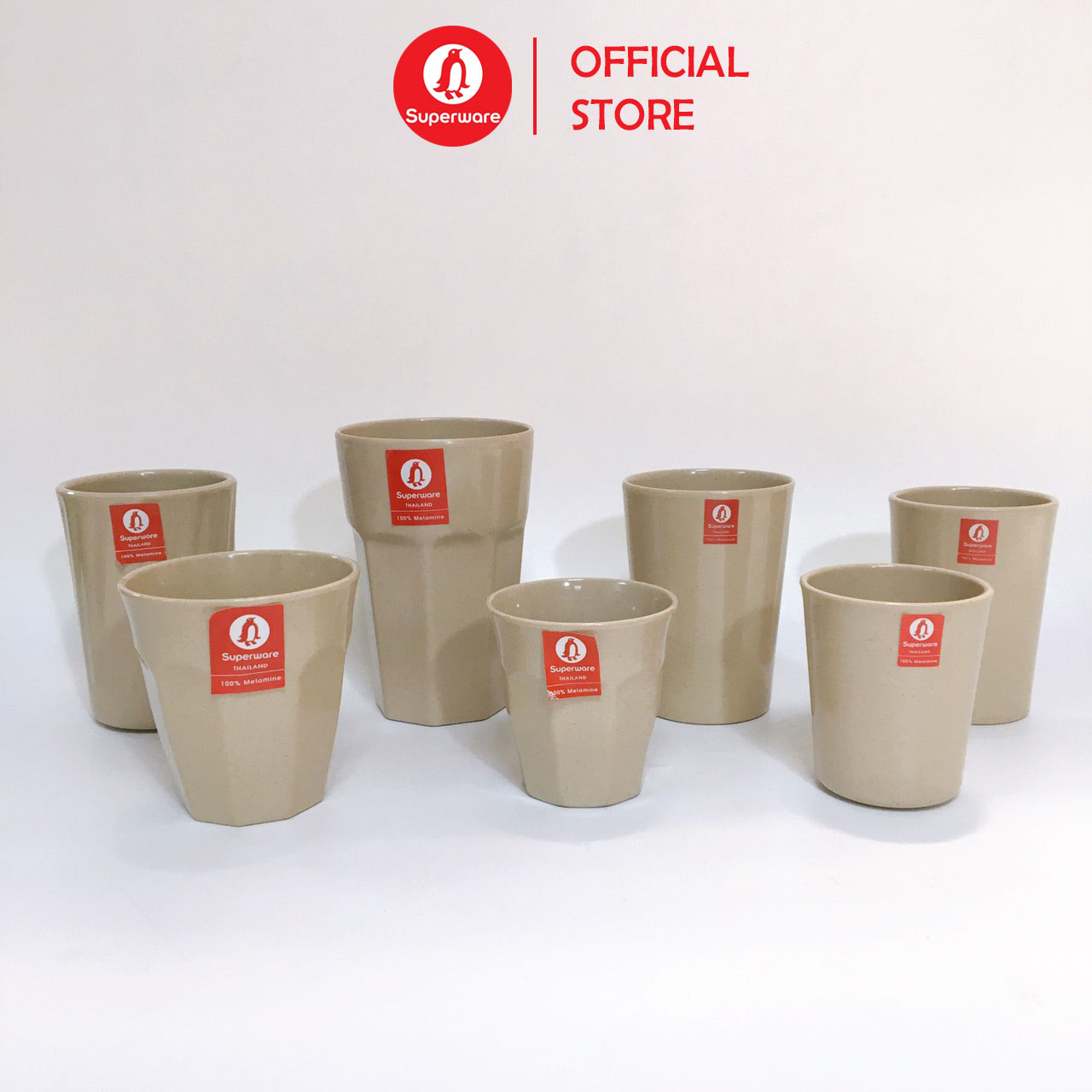 Cốc superware nhựa phíp 100% melamine nâu đá - stone