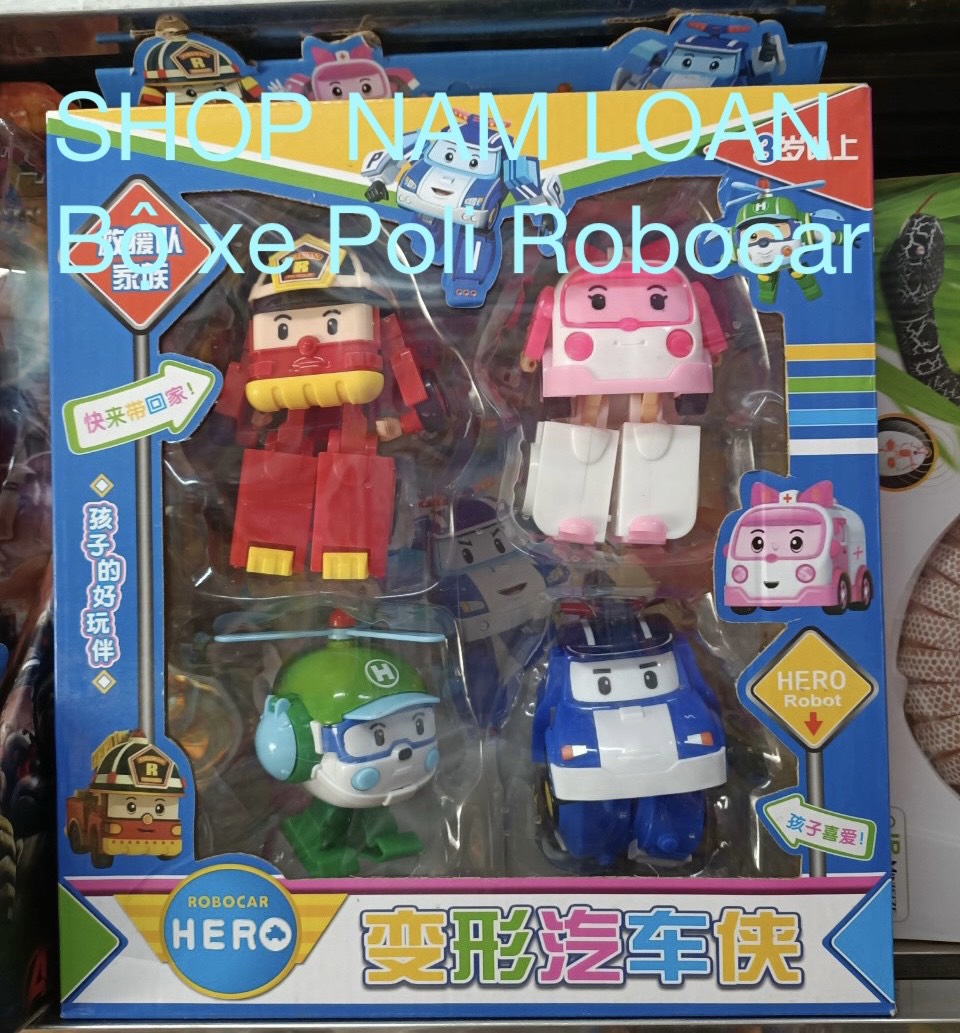 868-4 hộp 4 xe đồ chơi robocar poli lắp ghép biến hình