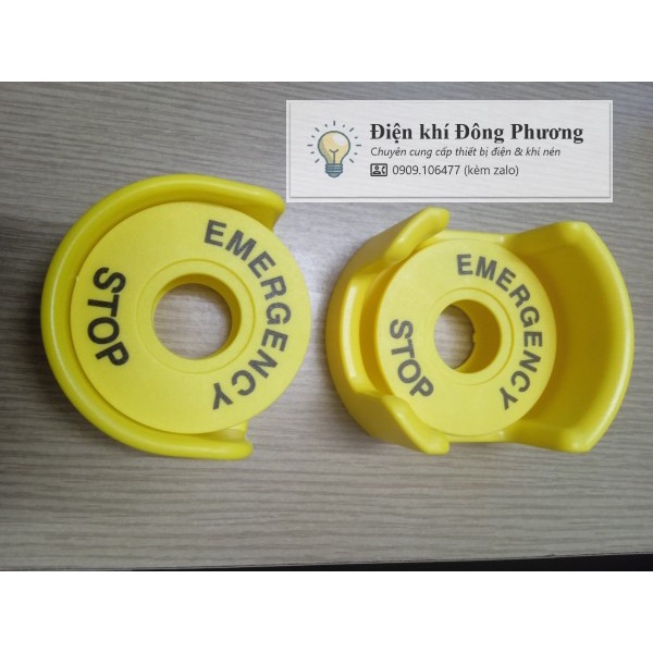 Nắp Bảo Vệ Nút Dừng Khẩn Cấp phi 22 (bao gồm nắp và tấm tròn có chữ)
