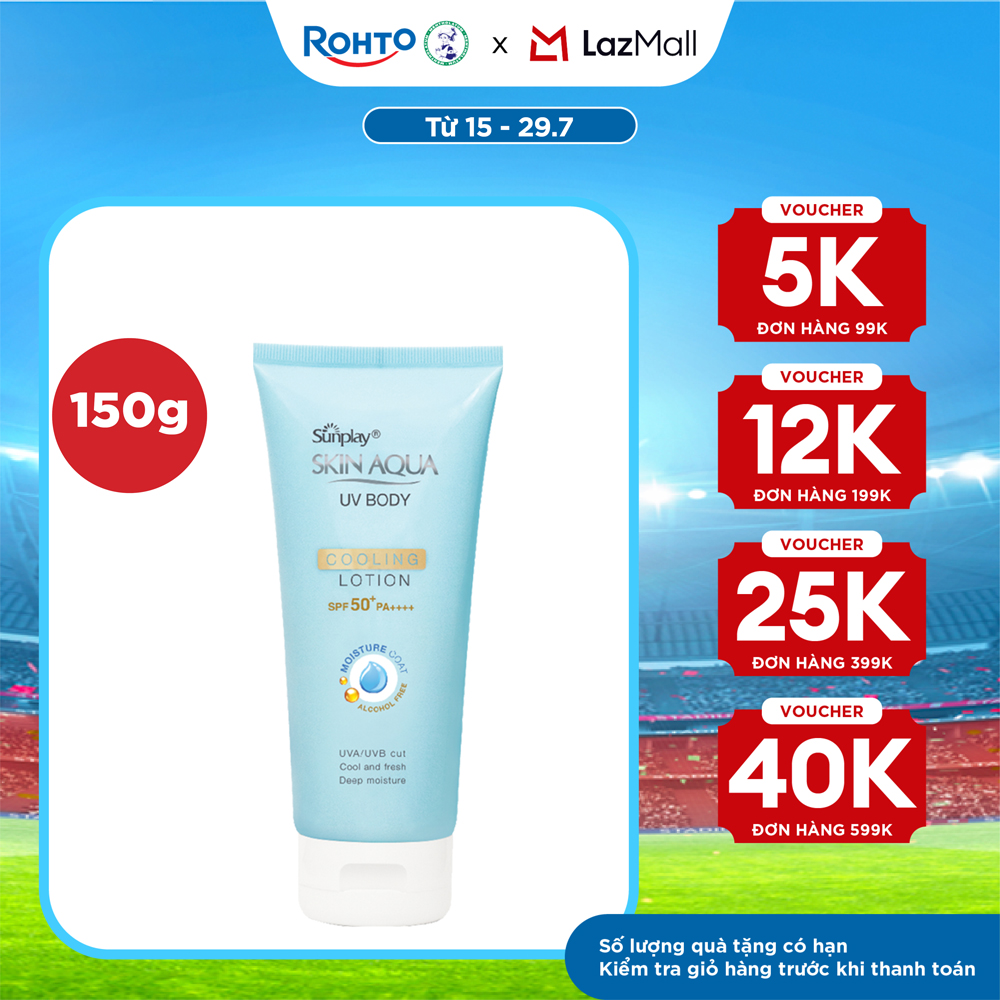 Kem chống nắng body Skin Aqua mát lạnh dùng hàng ngày  Sunplay Skin Aqua UV Body Cooling Lotion SPF 50+ PA++++ 150g