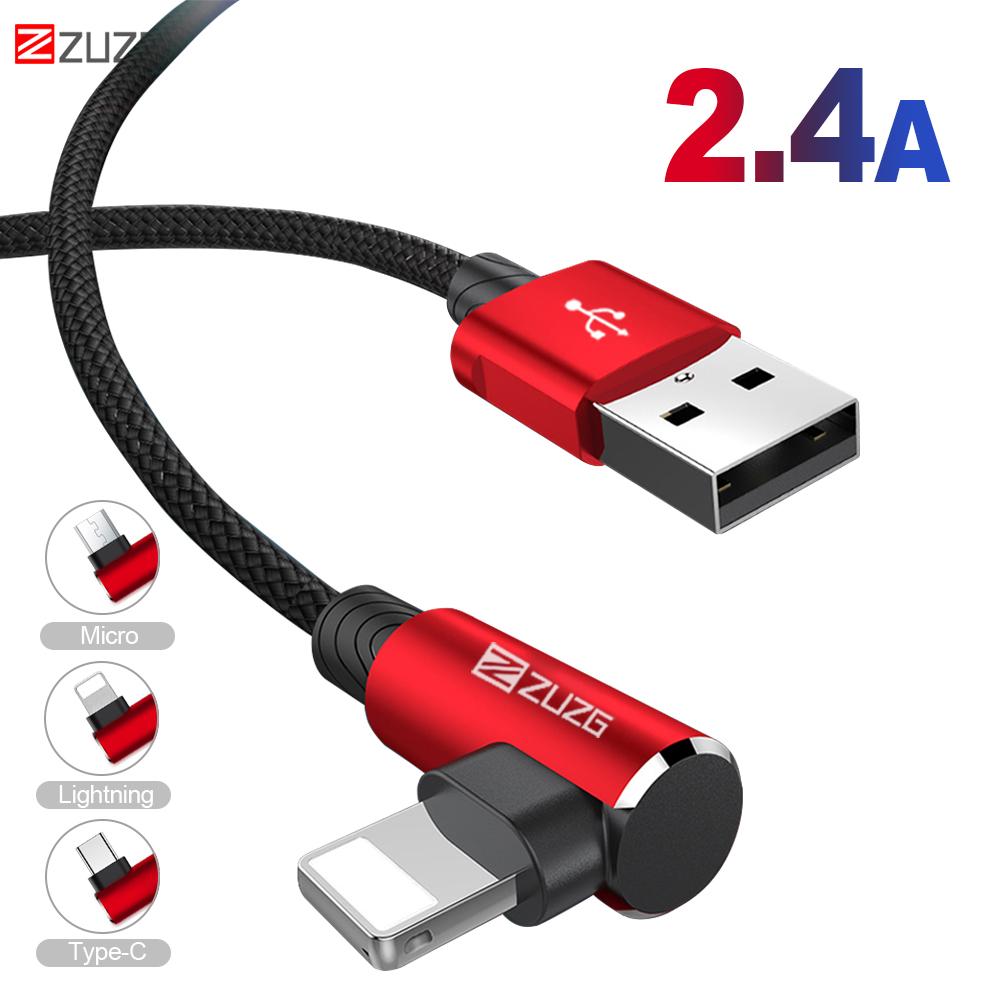 [ZUZG] Bộ Sạc Dữ Liệu Cáp USB 90 Độ Không Thể Phá Vỡ Cáp Sạc Nhanh 2M Cho Điện Thoại Chơi Game Hai Khuỷu Tay Dây Sạc USB Dây Sạc Nhanh Di Động