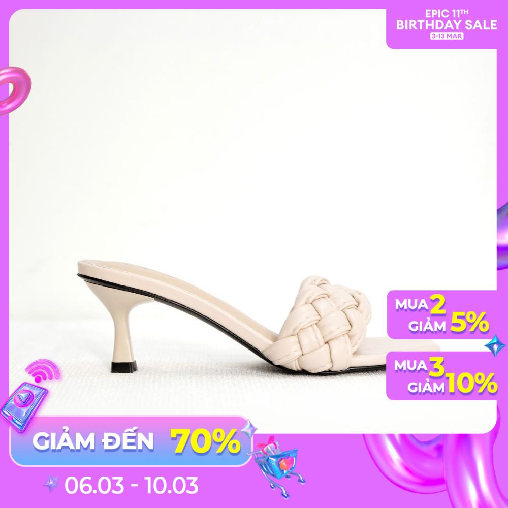 Mua 2 giảm 5% OLV - Giày Beige Braided Heels