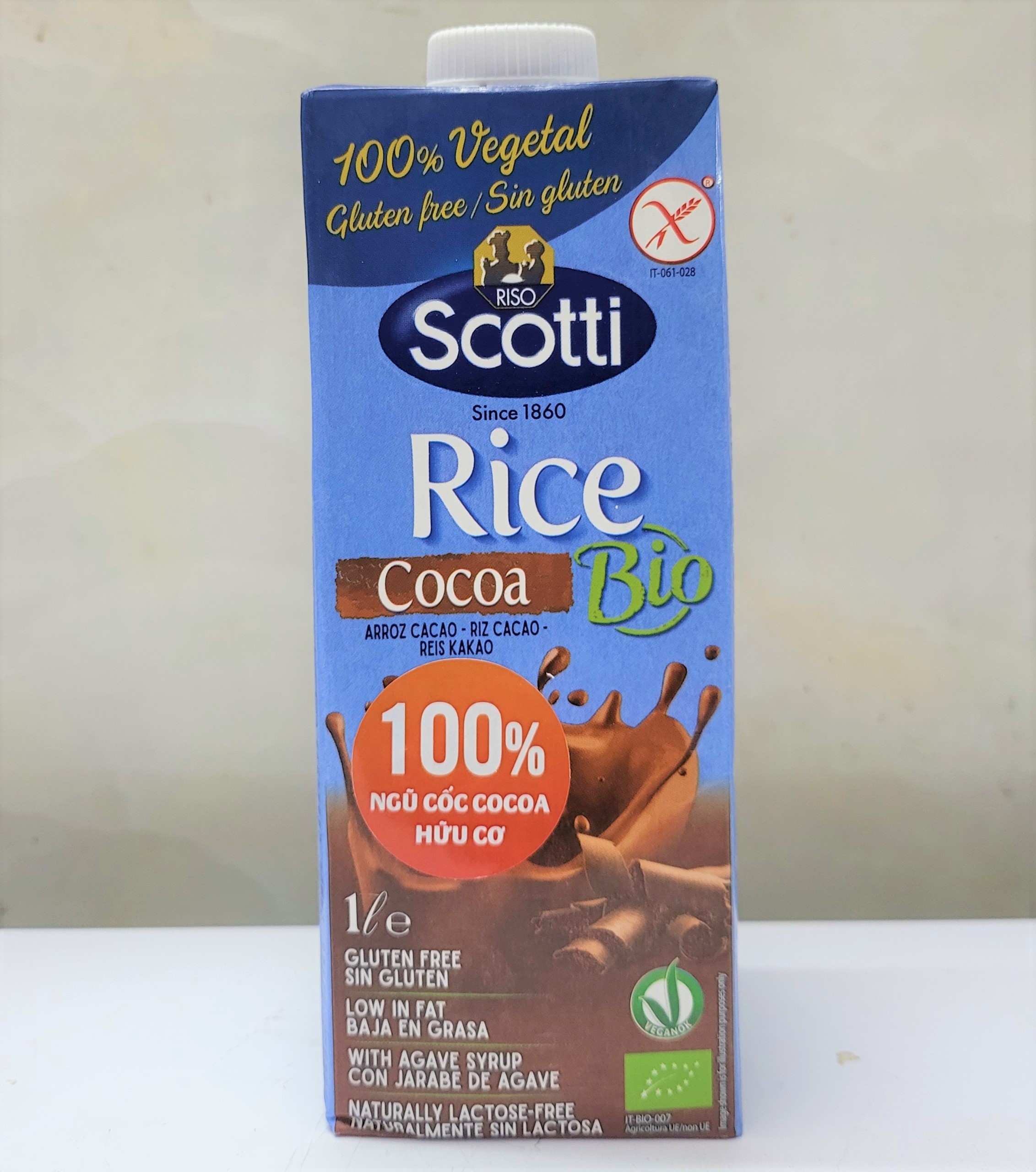 Hộp 1 Lít THỨC UỐNG GẠO CA CAO Italia RISO SCOTTI Bio Rice Cocoa Drink atv