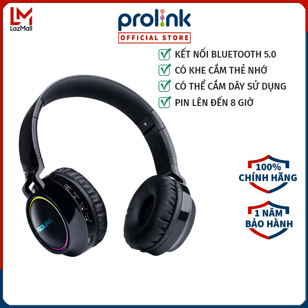 Tai nghe bluetooth chụp tai prolink phb6003e - hàng chính hãng