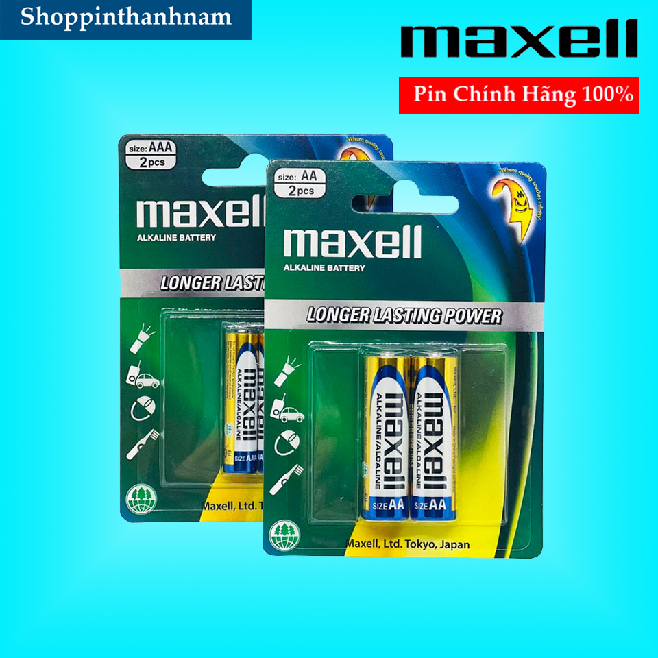 Pin AA / Pin AAA Maxell alkaline vỉ 2 viên chính hãng