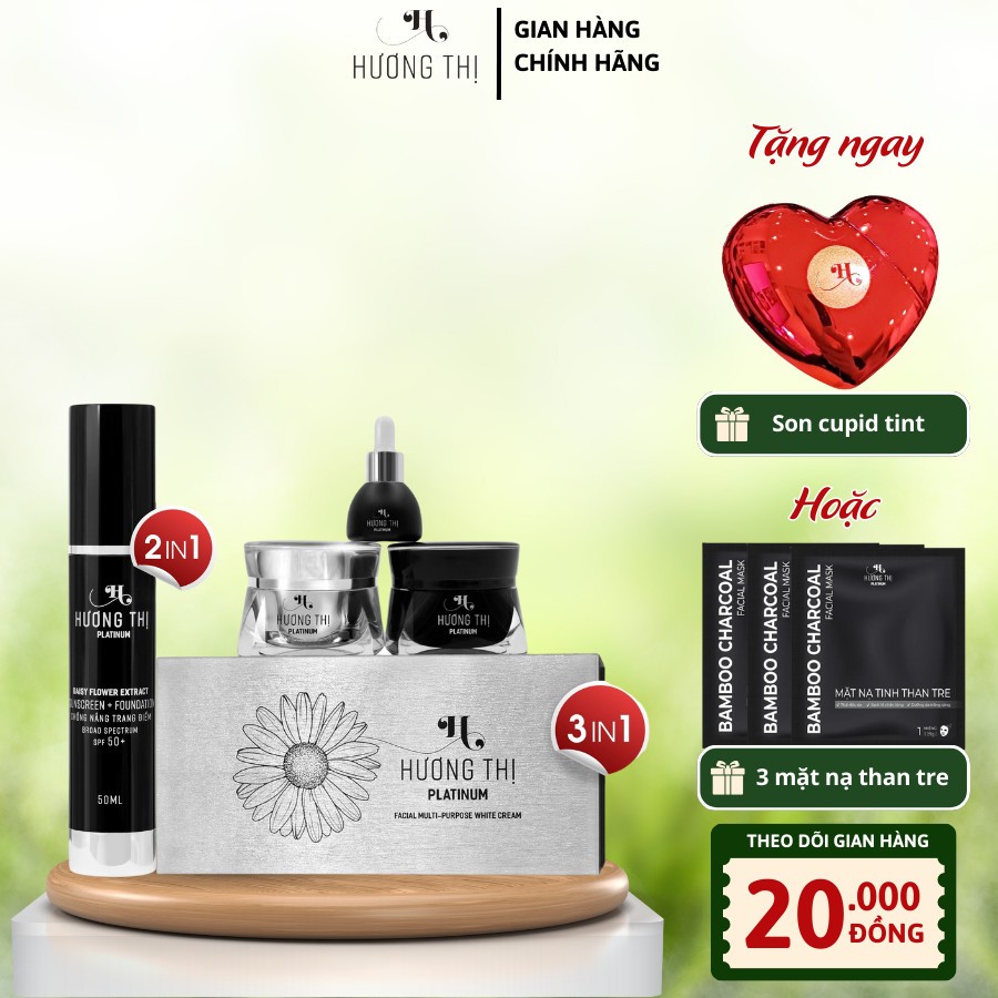 Combo bộ kem dưỡng da đa chức năng sáng tối hương thị + kem chống nắng trang điểm hương thị 50ml