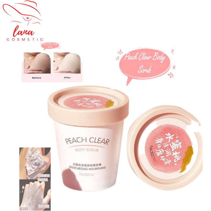 Kem tẩy tế bào chết body từ trái đào Peach Clear Body Scrub giúp tái tạo tế bào da mới làm sáng da cải thiện da sần sùi làm mềm và sáng da
