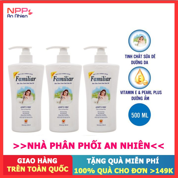 Combo 3 chai sữa tắm tinh chất sữa dê familiar 500ml -npp an nhiên