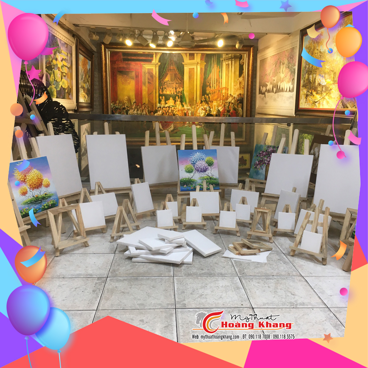 Toan Vẽ , Vải Vẽ Tranh Sơn Dầu , Sơn Axilic , Màu Nước Căng Sẵn Trên Khung Gỗ , Kích Thước 40cm x 50cm ( Tặng Móc Treo) Mỹ Thuật Hoàng Khang