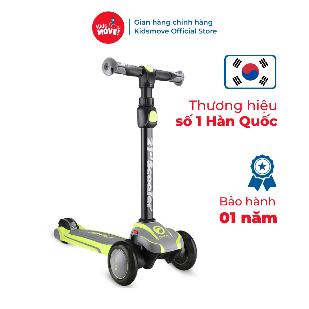 Xe trượt scooter 3 bánh có giảm xóc xịn cho bé từ 2-12 tuổi chính hãng 21stscooter ROD3 có đèn LED phát sáng, gấp gọn thông minh