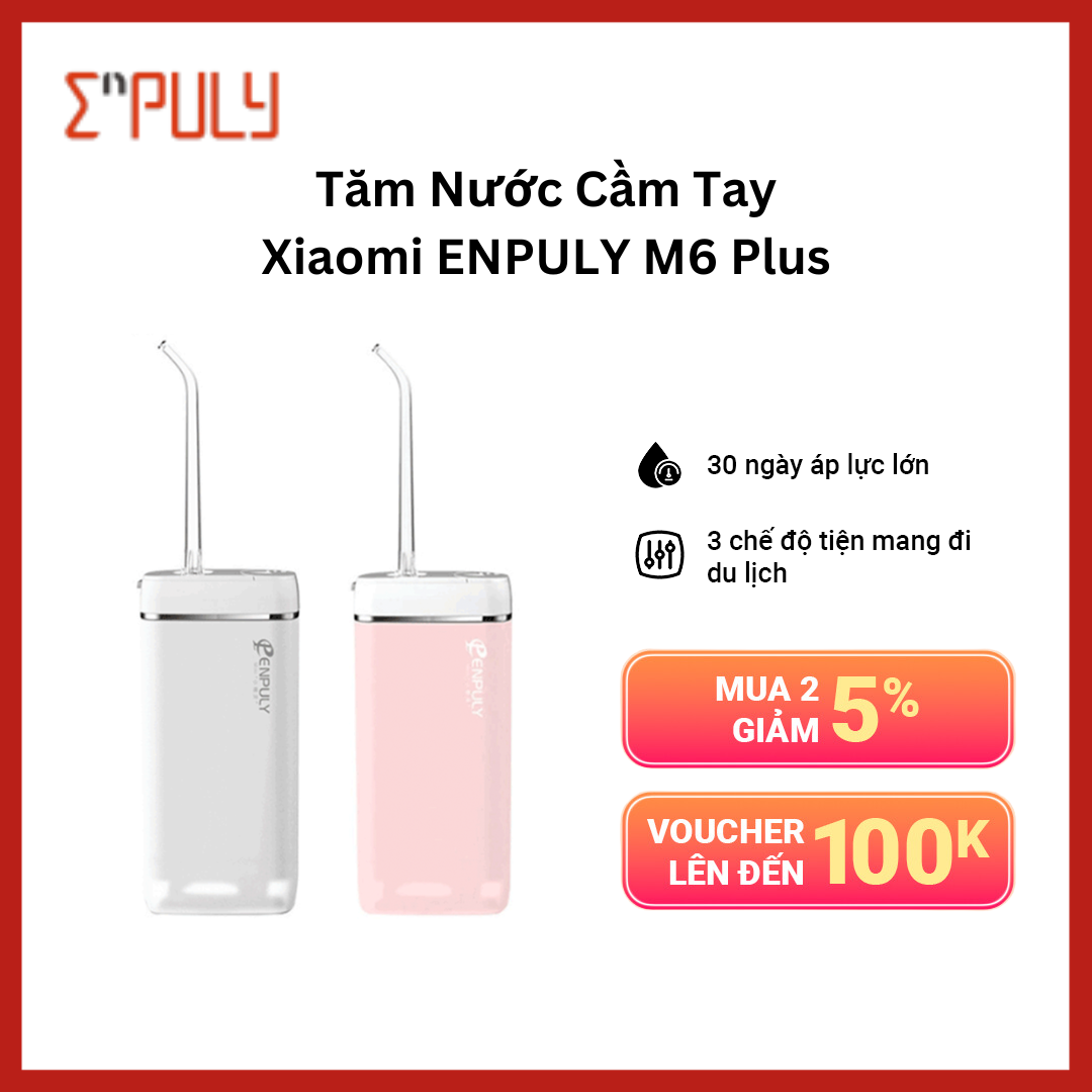 Tăm nước mini cầm tay Xiaomi Enpuly M6 Plus - Chống nước pin 30 ngày