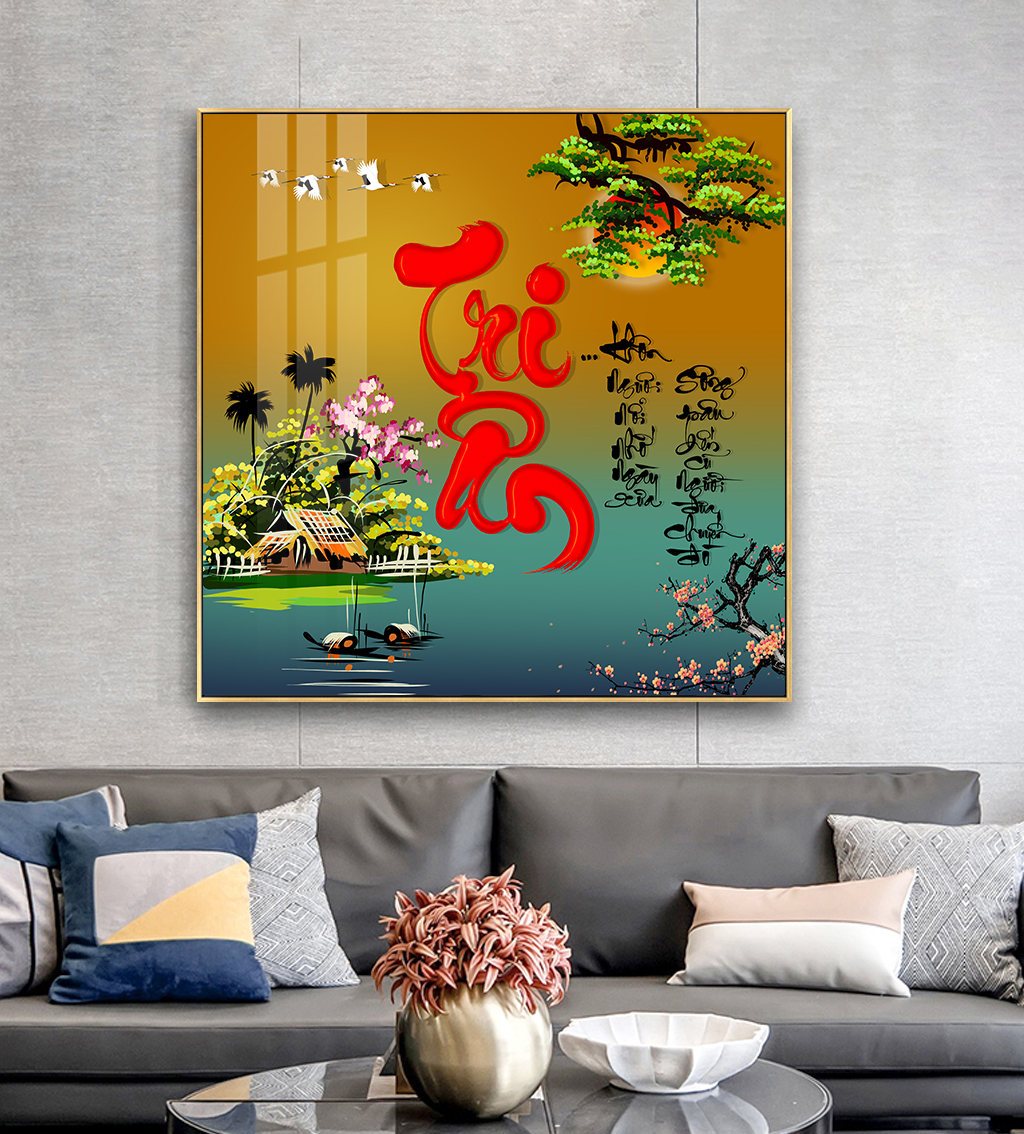 Tranh thư pháp tri ân tặng thầy cô nhân ngày nhà giáo Việt Nam khôn nguôi nỗi nhớ ngày xưa thầy cô đưa bến đò tặng khung tranh phong cảnh miễn phí