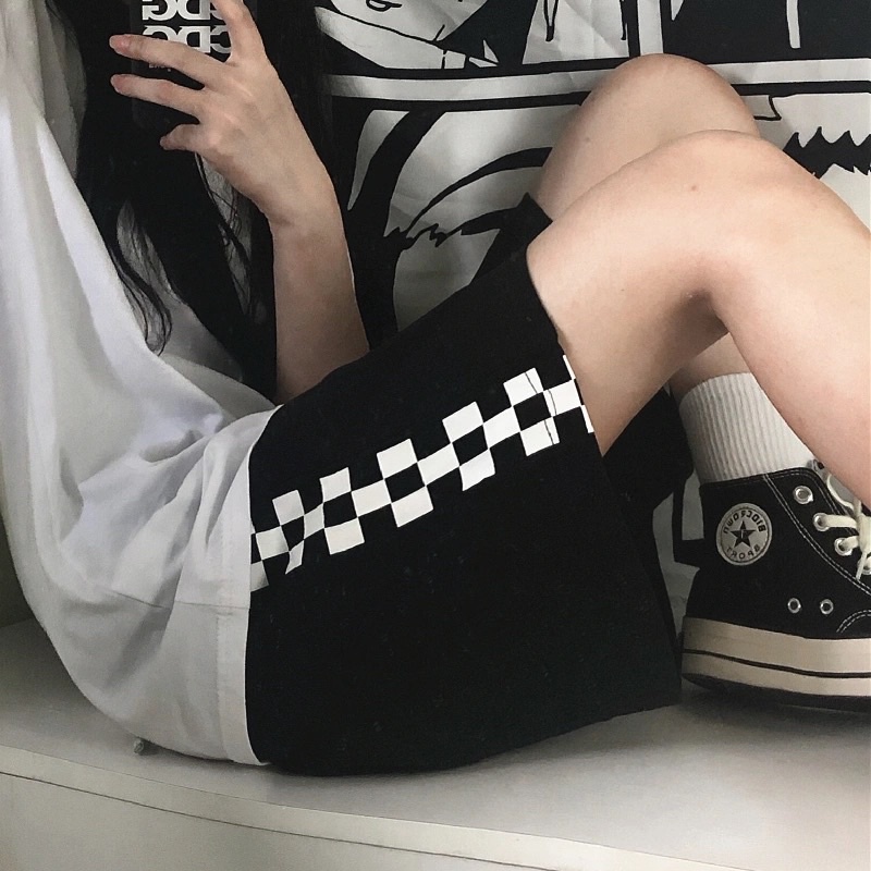 Quần short sọc ulzzang unisex có dây rút
