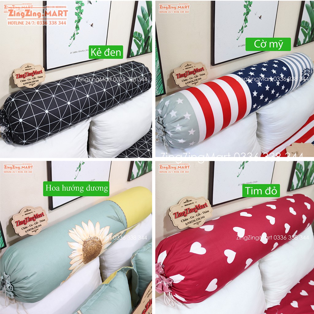 Vỏ gối ôm 35x100 vỏ gối, bao gối ôm,áo gối cotton pol