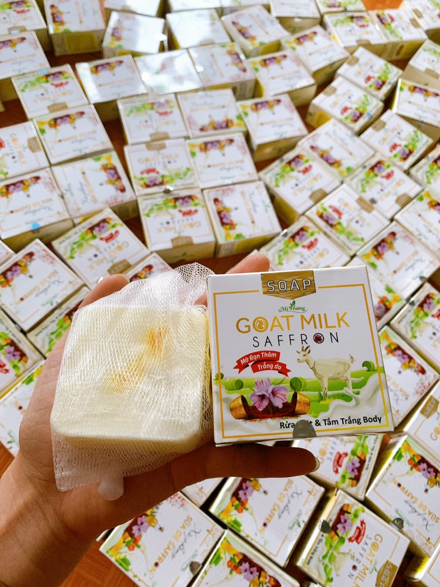 Combo Soap Xà Phòng Sữa Dê mix Safaron Mị Hương 100gr - Làm hoàn toàn từ phôi sữa dê nhập khẩu