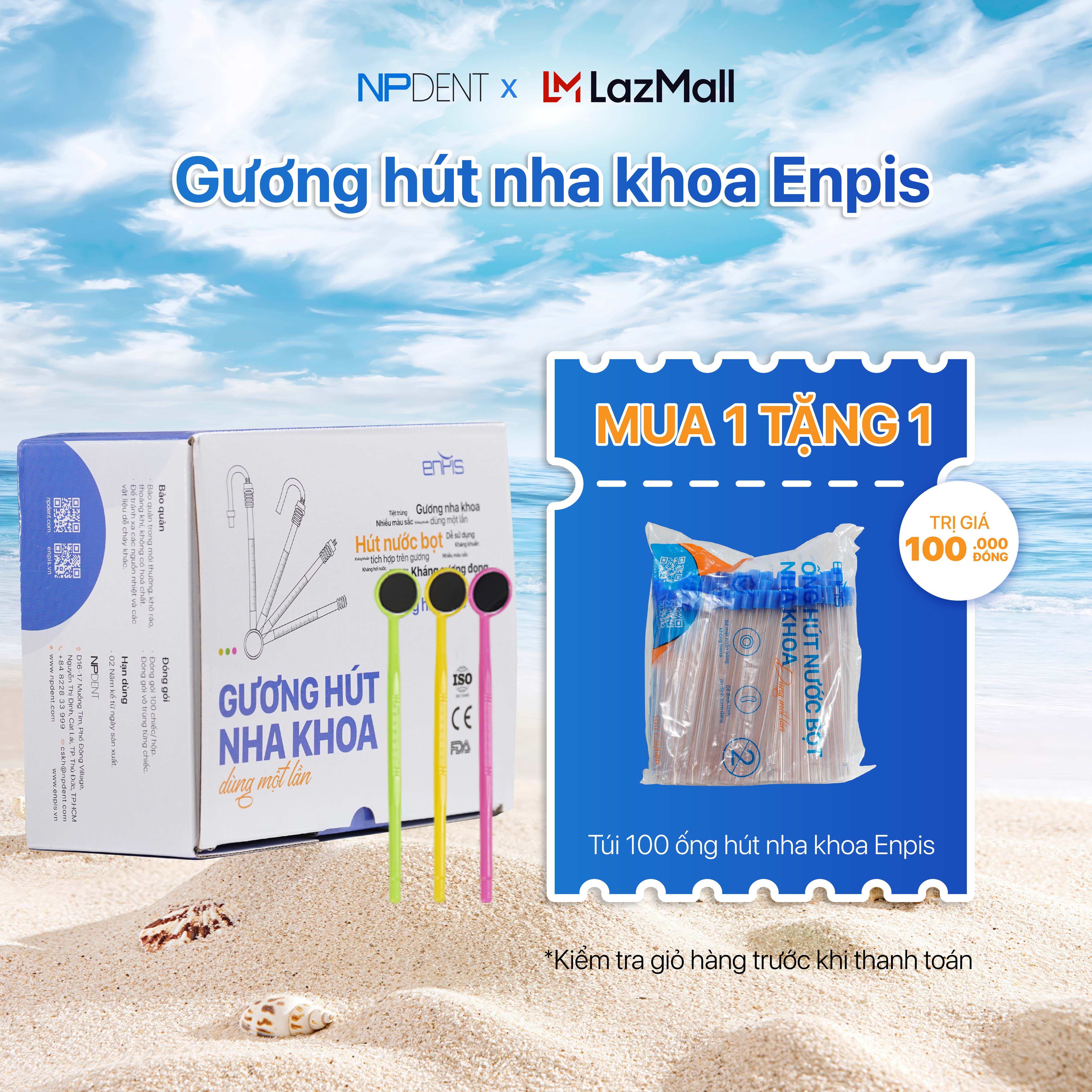 Gương hút nha khoa ENPIS, bộ gương nha khoa kèm ống hút đa năng, hỗ trợ hút và làm sạch, kháng khuẩn