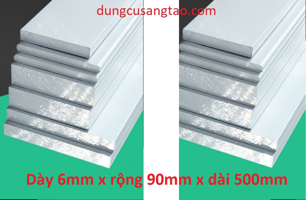 Nhôm tấm cắt sẵn dày 6mm x rộng 90mm x dài 500mm