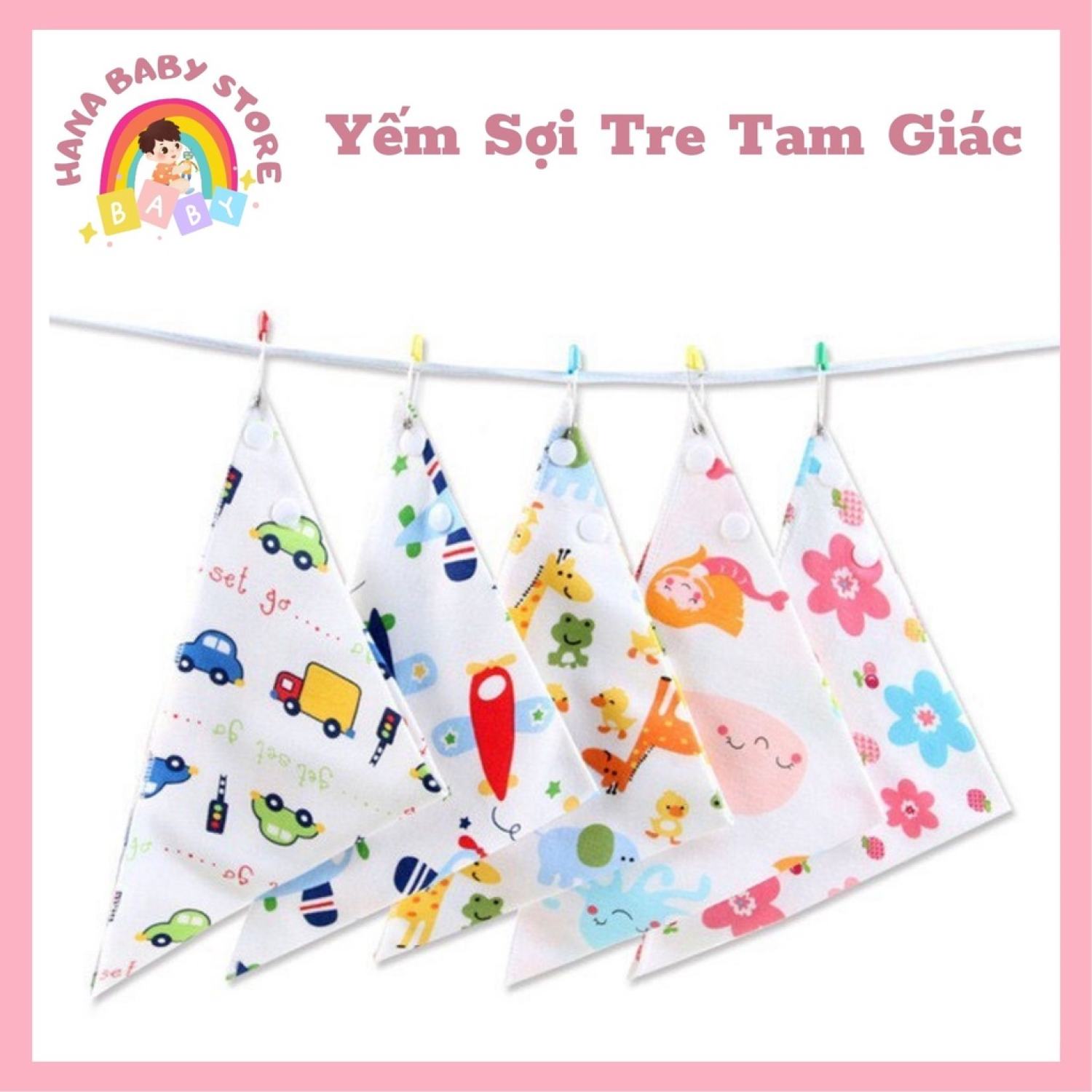 Khăn yếm vải xô tam giác mềm mại cho bé