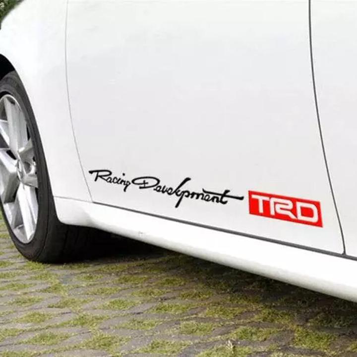 Bộ 2 tem dán cửa xe ô tô trd 02