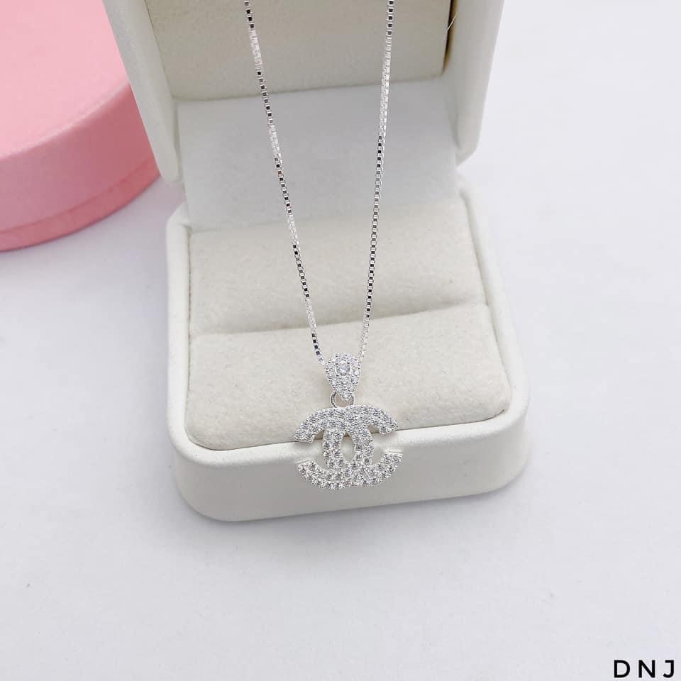 Dây chuyền nữ bạc thật mặt chữ X đính đá sang chảnh - Kho sỉ bạc Nhất Linh