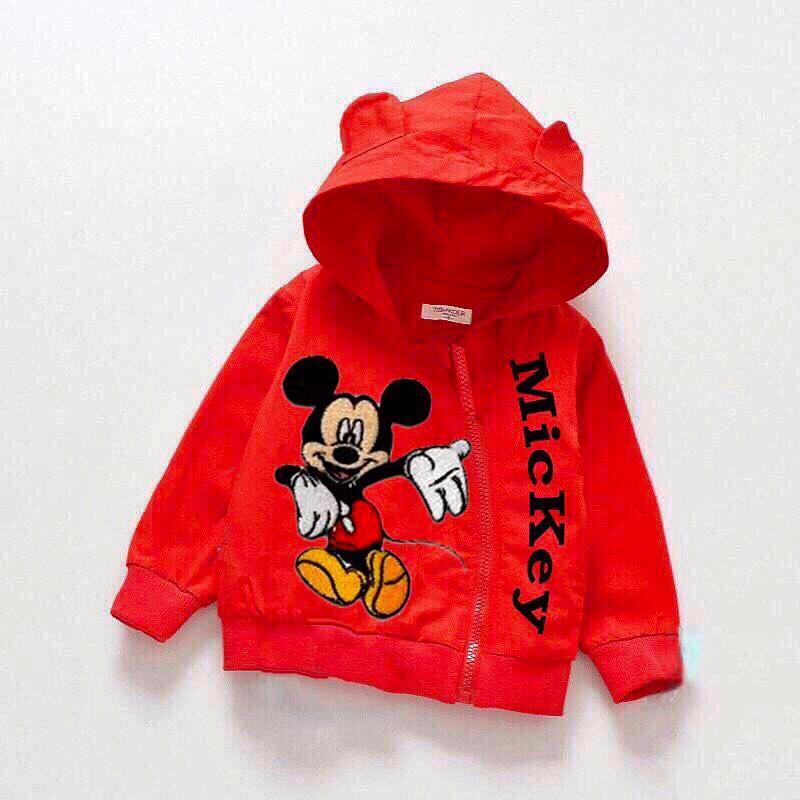 Áo khoác bé gái bé trai. Áo khoác thêu Mickey xinh xắn bé 5~10 tuổi
