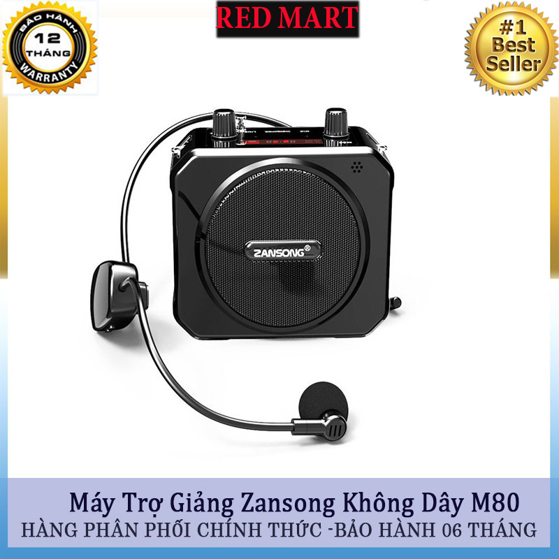[ SIÊU HOT ] Máy Trợ Giảng Zansong M80-Hàng Chính Hãng Kèm Micro Không Dây Bluetooth, Micro Dạy Học, Nghe Nhạc, Nghe Radio, Công Nghệ Thu Phát Tần Số FM Cho Âm Thanh Chất Lượng Và Chân Thực, Giọng Nói Rõ, Công Suất Lớn, Anten Sóng Khỏe
