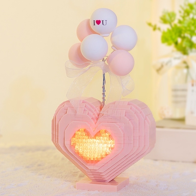 Lego đồ chơi lắp ráp mô hình trái tim có đèn phát sáng , Lego hộp quà tình yêu chocolate  sang trọng ngọt ngào - dùng trang trí, quà tặng